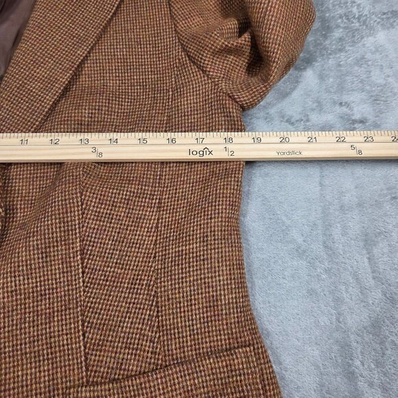 Talbots Blazer 8 Brown Classic Shetland Wool Blend Preppy Ofiice Jacket - Picture 9 of 12